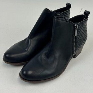 Lucky Brand Basel Black Leather Ankle Booties 7M